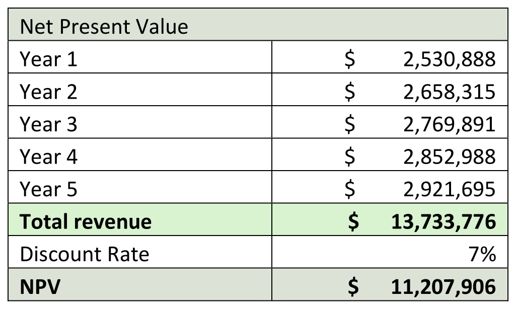 Fiber Optics Dark Fiber Leasing Net Present Value Chart